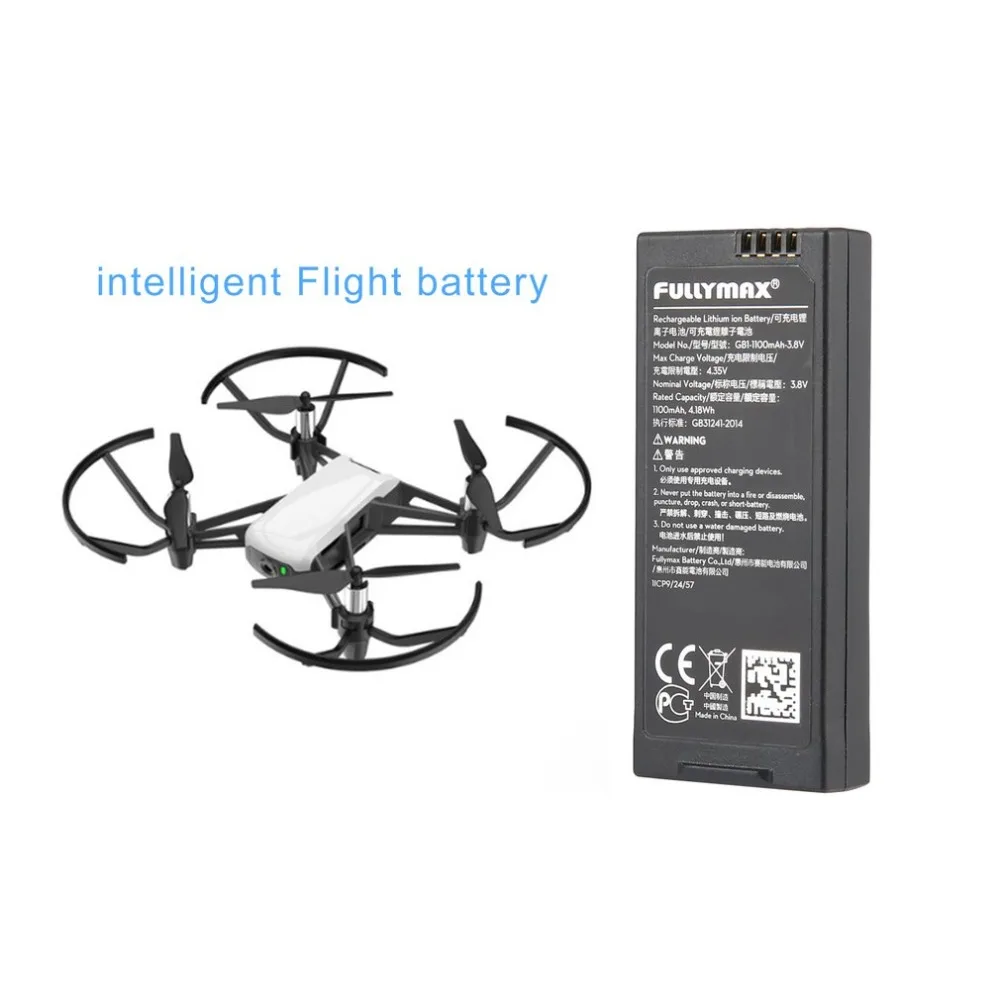 1100mAh 3.8V Battery Intelligent Flight Battery UAV Accessories Intelligent Flight Battery for DJI TELLO (Not Include Drone)
