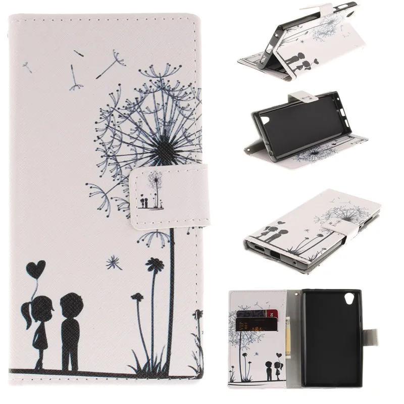 

Fashion Fundas Coque For Sony Xperia L1 Case Cover Flip Stand Leather Phone Bags Sexy girl Cartoon letters Skin