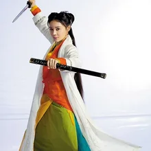 ТВ играть Улыбающееся гордостью Странник мастер жена Древняя китайская Hanfu Стадия Костюмы Hanfu женские синий пункт