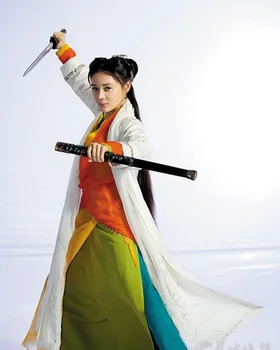 

TV Play The Smiling Proud Wanderer Master Wife Ancient Chinese Hanfu Stage Clothing Hanfu women's blue paragraph Free Shipping