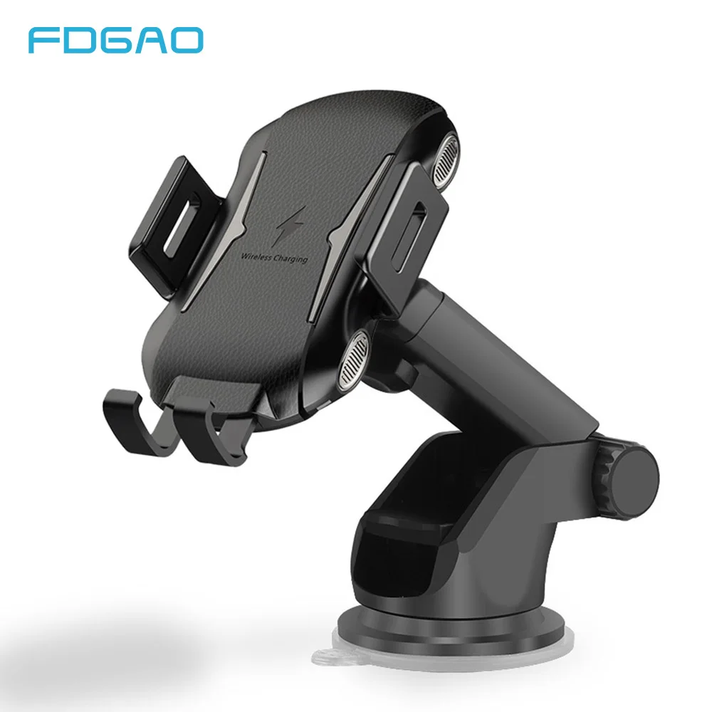 

FDGAO Qi Car Wireless Charger For iPhone X Xs Max Xr 8 Plus Samsung S8 S9 Touch Automatic 10W Fast Wireless Charging Dock Holder