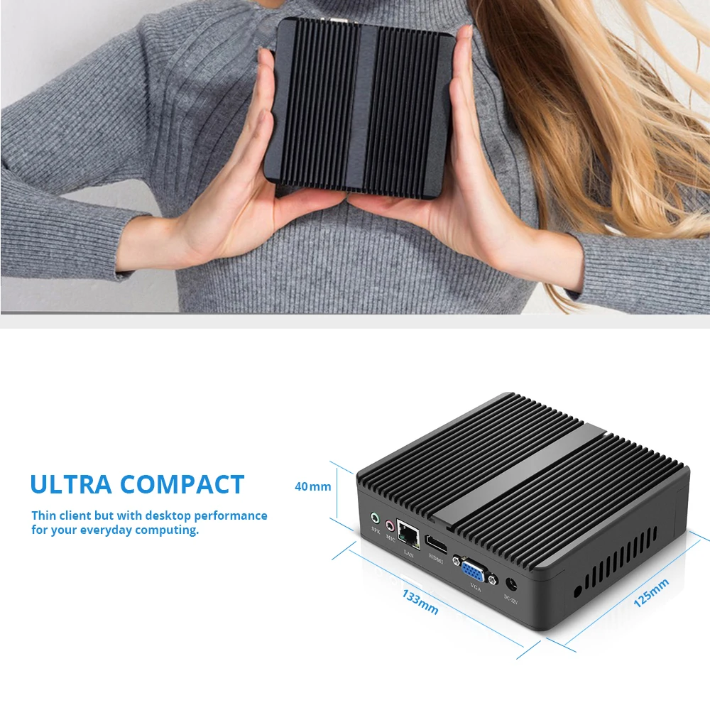 XCY Мини ПК Windows 10 Intel Core i3 4010Y i5 4200Y i7 4500U двухъядерный безвентиляторный микро Настольный ПК HDMI VGA 6* USB WiFi неттоп HTPC