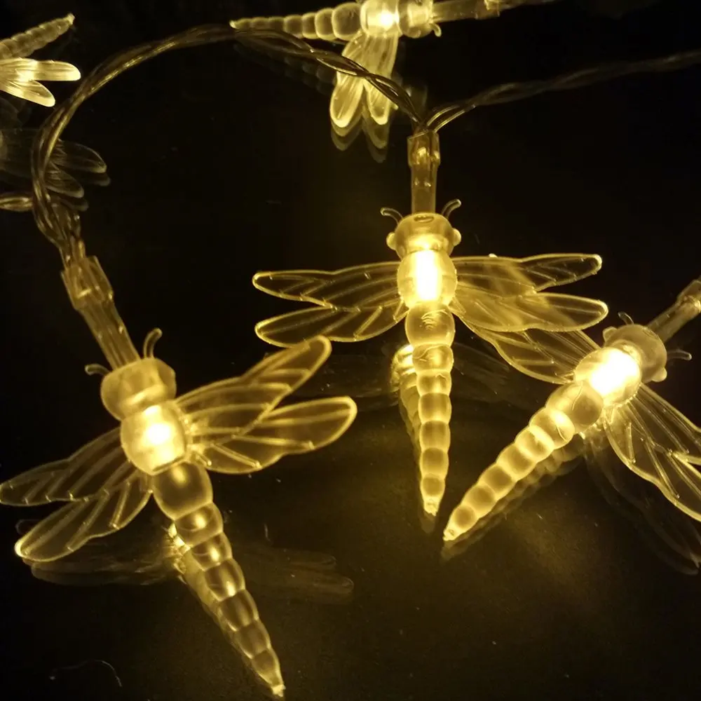 Christmas patio lights string solar LED Christmas lights outdoor lovely dragonfly led solar light outdoor solar micro led string (5)