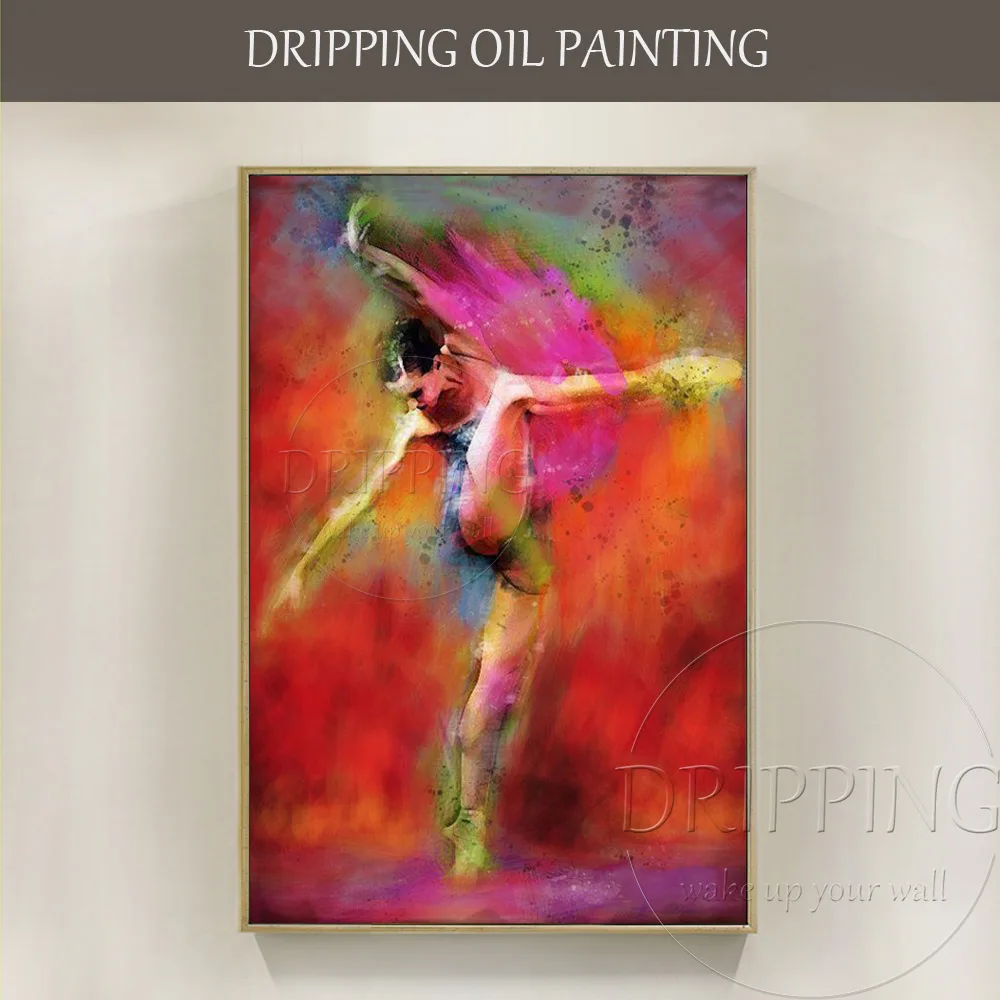 

Colorful Design Artist Hand-painted High Quality Ballet Dance Oil Painting on Canvas Modern Wall Art Ballet Figure Oil Painting
