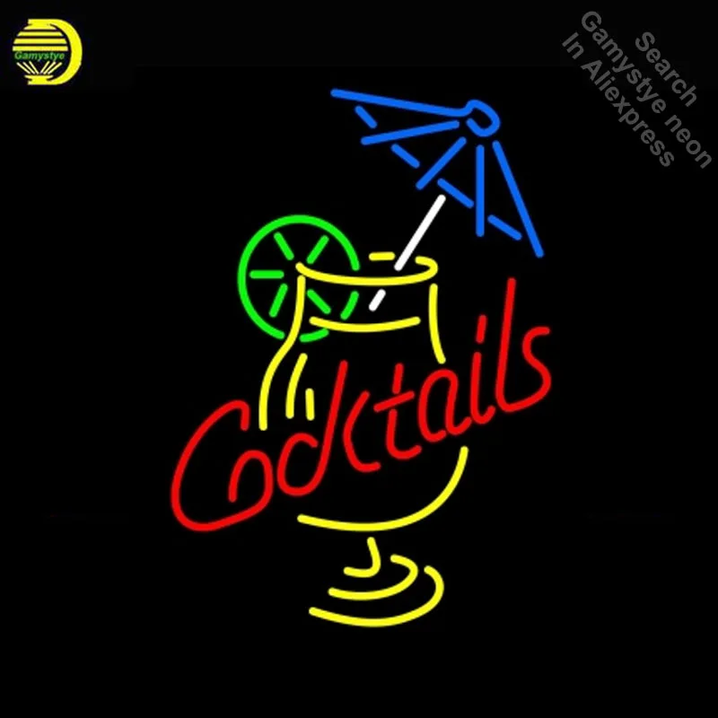 NEON SIGN For Cocktail And Martini Umbrella Cup neon Light Sign Window sale light Dropshipping retro LampS transformer | Лампы и