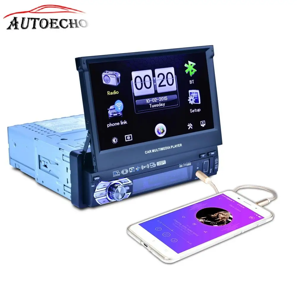 

7" Android6 Car Radio Media Multimedia Player Vehicle-Mounted Full Auto Retractable Screen MP5 /MP4 / MP3 Player GPS Navigation