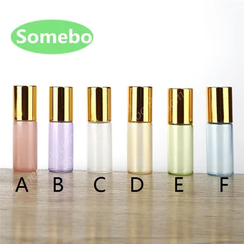 

100pcs/lot 3ml, 5ml Glass Essential Oil Roller Bottles, Glass Roller Balls Aromatherapy Perfumes Lip Balms Glass Roll On Bottle