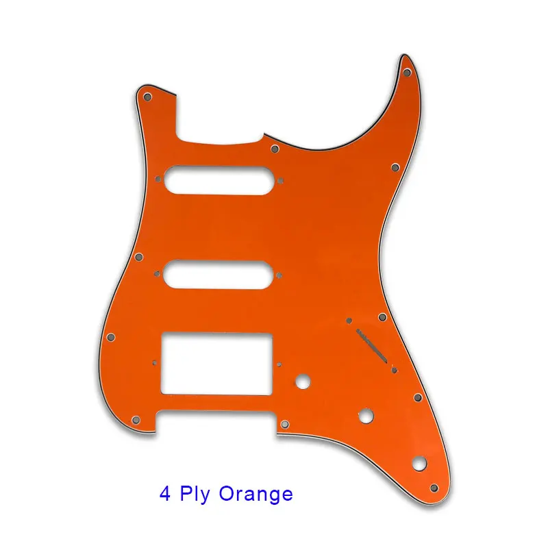 Качественные электрогитары Для США \ Мехико Fd Stratocaster 11 отверстий HSS PAF хамбакер гитара накладка царапина пластина - Цвет: 4Ply Orange