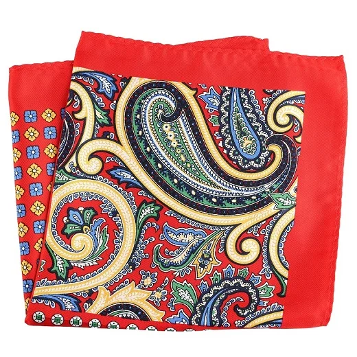 PH023 Pocket Square Портной Смит Роскошные 33X33 см большой платок Пейсли Цветочный горошек карманные квадраты из микрофибры трафаретной печати мужские носовые платки - Цвет: PH023 Pocket Square