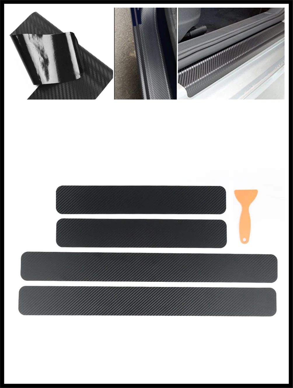 

4 pieces of car shape carbon fiber door edge scratch protection film for Fiat 500X Argo 500L 124 Tipo Qubo Panda Mobi