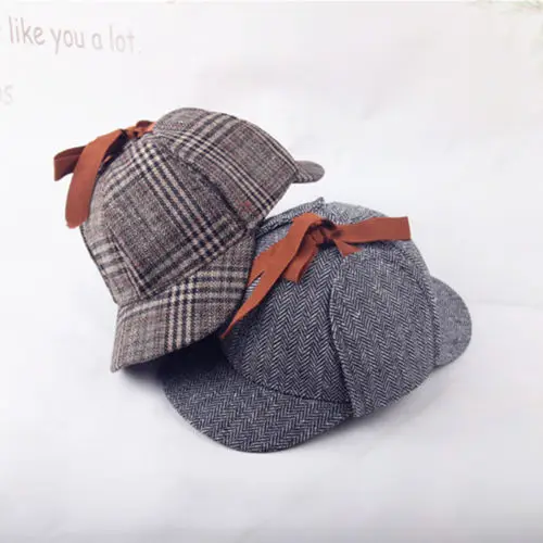 Шерлок Холмс берет шляпа Deerstalker плоская кепка Ретро Винтажные ушанки детектива