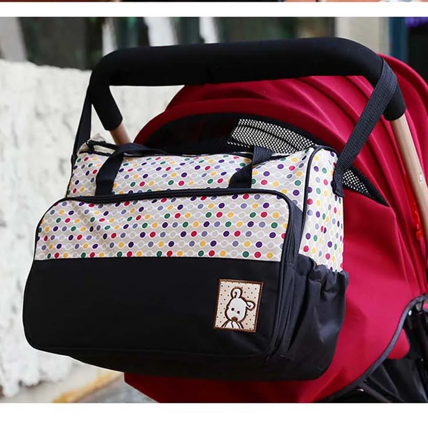 

Fashion Designer Baby Diaper Bags Nappy Mummy Bag Tote Maternity Handbag Baby Organizer Stroller Bags for Mom 5Pcs Set