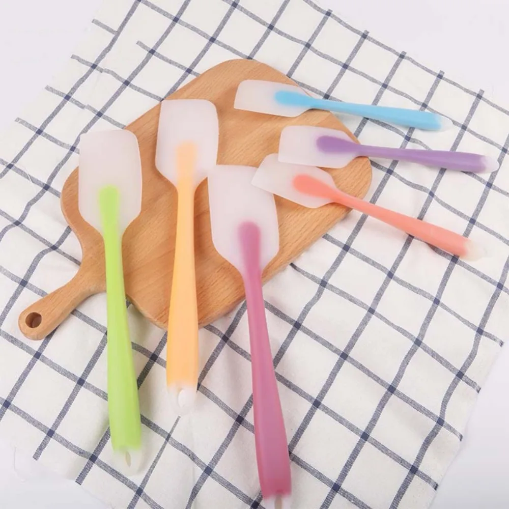 

6 Colors Baking Tools For Cakes Double Silicone Spoon Cookie Spatulas Pastry Scraper Mixer Buttter Ice Cream Scoop