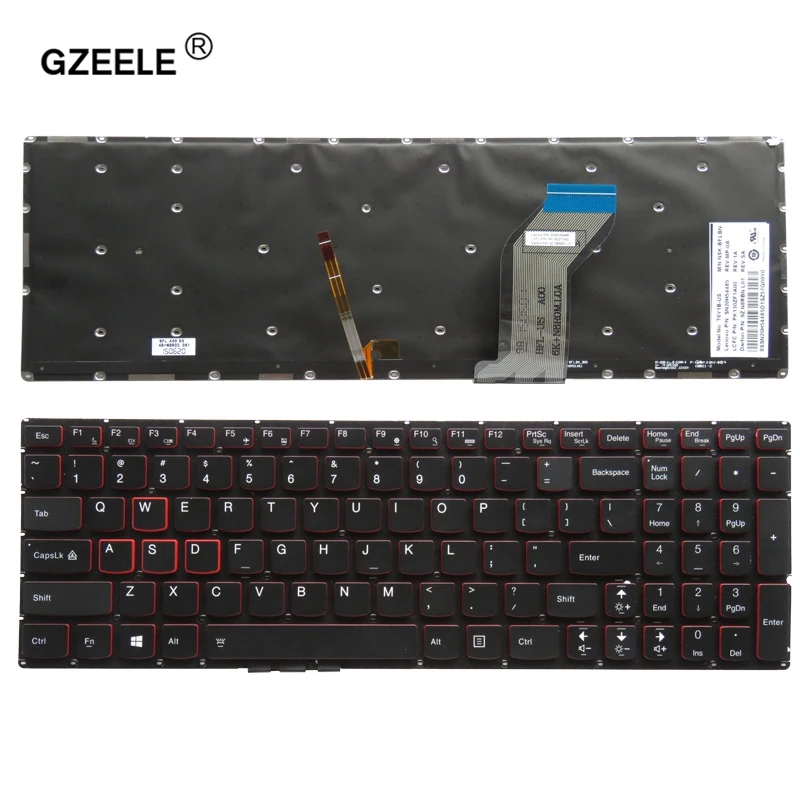 

GZEELE US New Keyboard FOR Lenovo 15 Y700 15-ISK laptop keyboard with Backlight
