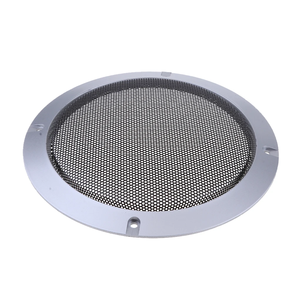 6.5 Inch Speaker Grills Cover Case with 4 pcs Screws for Speaker Mounting Home Audio DIY -184mm Outer Diameter Silver