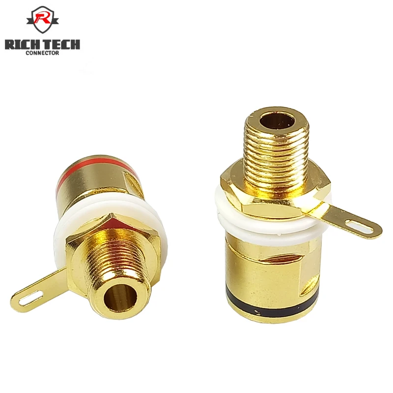 

2pcs Copper Gold Plated Binding Post panel Connector black+red color