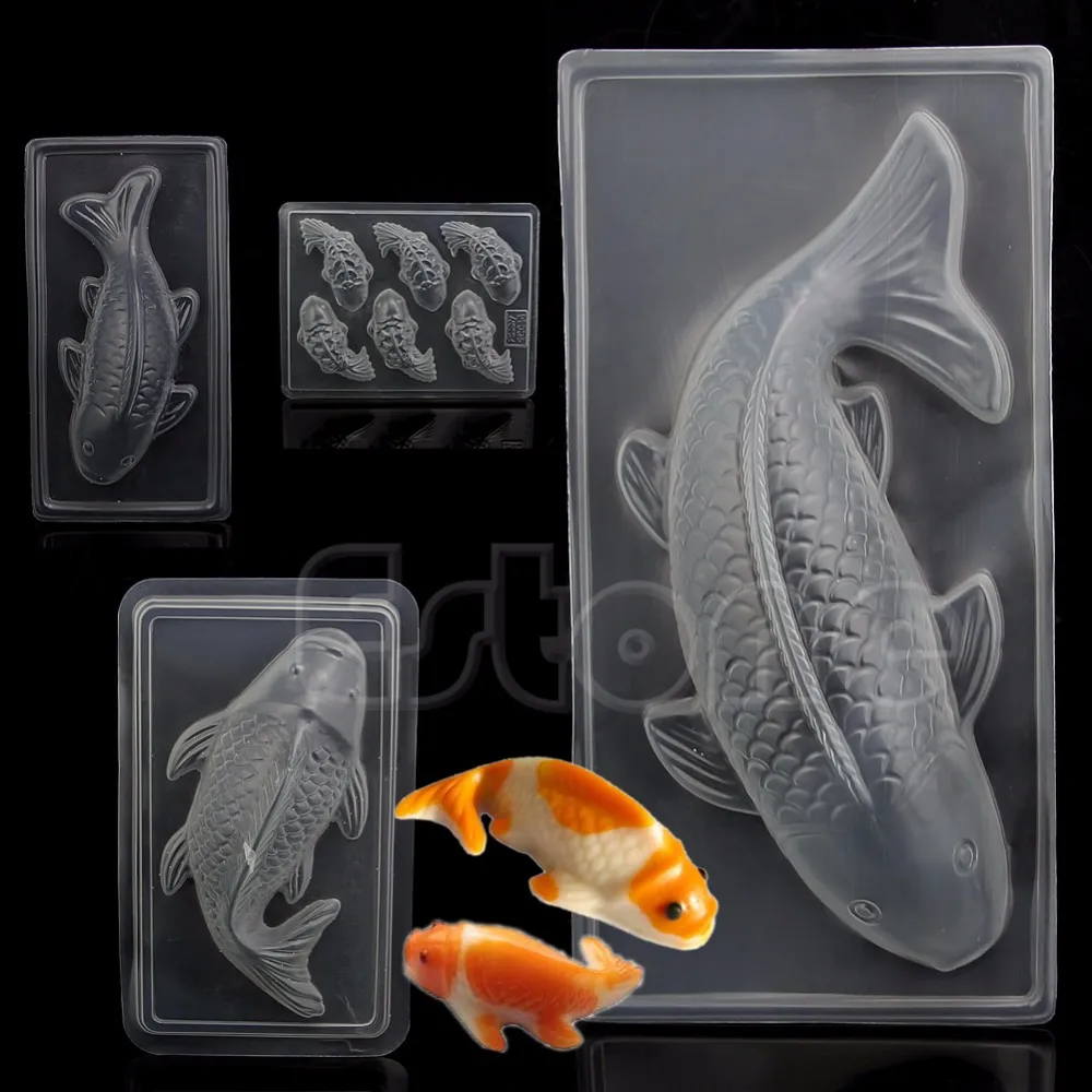 

3D Koi Fish Plastic Cake Chocolate Mould Jelly Handmade Sugarcraft Mold DIY