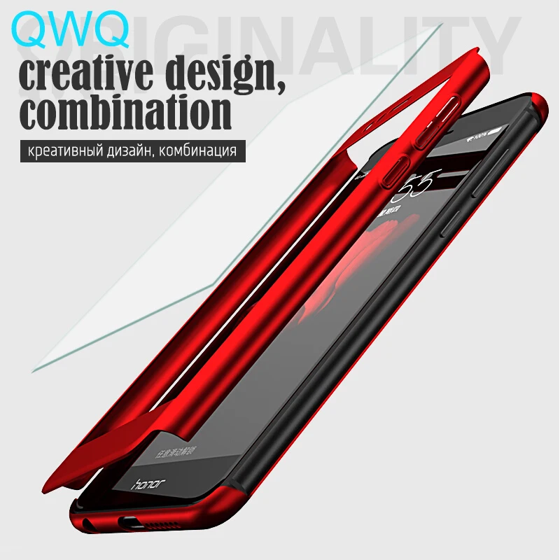 360 Degree full Cover cases For Huawei P10 Luxury Matte Case Ultra Thin Protection Hard lite p10 Plus with Glass |