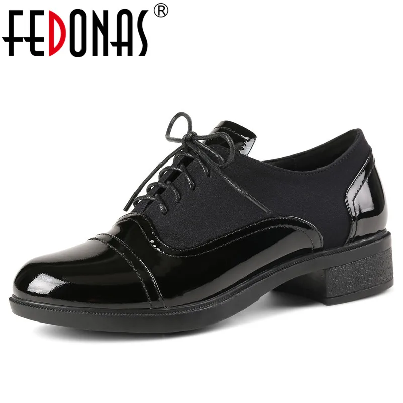 

FEDONAS New Women Basic Pumps Genuine Leather Square Heels Shoes Spring Autumn Round Toe Pumps Cross-tied Concise Shoes Woman