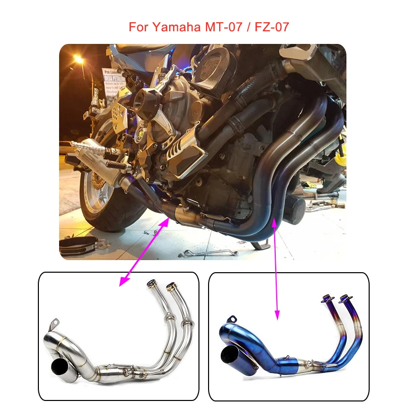 MTCLUB для Yamaha MT 07 MT07 FZ07 FZ 2013 17 мотоциклетный глушитель без застежки выхлопная полная