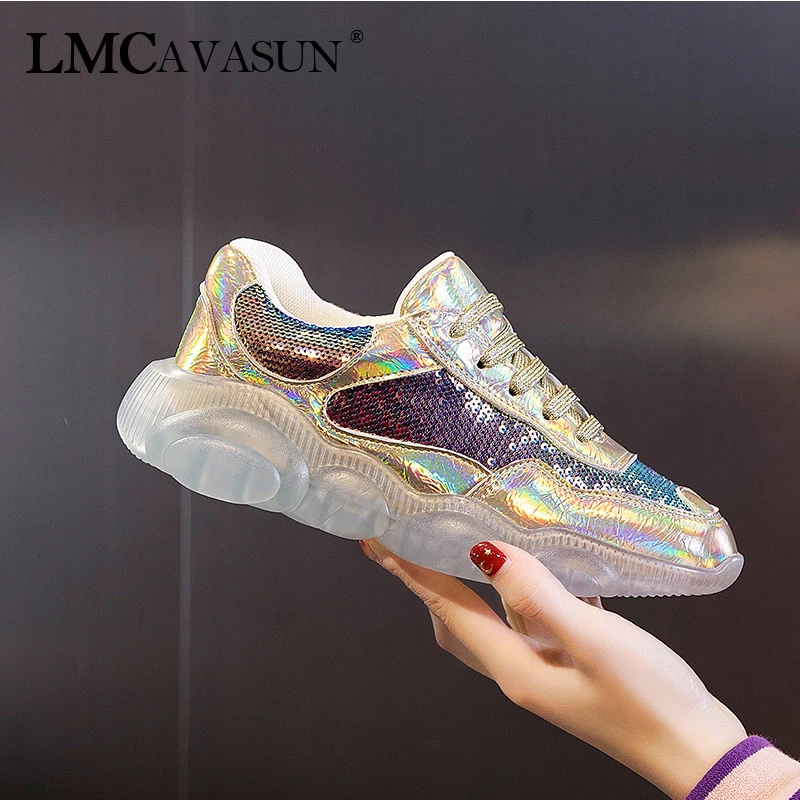 Paillettes Croix Cristal argent Printemps Chaussure Mode 2019 Homme Lacets Décontracté En Or Tissu Caoutchouc Bout attaché Rond Cuir Nouveau Bling À kuPZiX