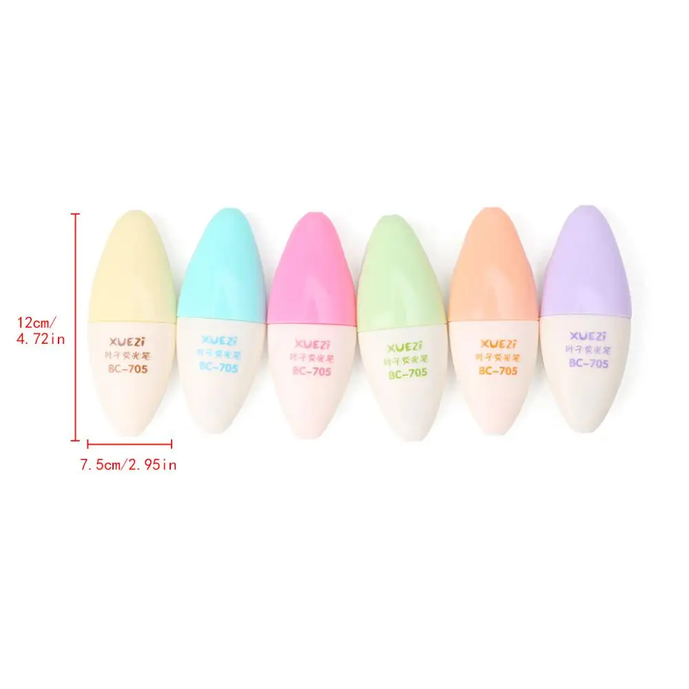 6PCS/Set 6 Colors Mini Pill Shaped Highlighter Pens for Cute Smiling Face Graffiti Highlighter Korean Stationery - Цвет: AS SHOW