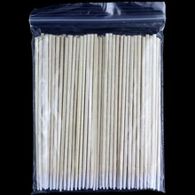 Короткая Деревянная ручка, маленький острый носок, ватный тампон для бровей, тату, красота, макияж, цветной шов для ногтей, выделенный грязный выбор