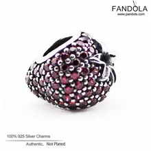 Бусины, 925 пробы, серебряные амулеты "Клубника", подходят для европейских браслетов, амулеты, серебро 925, оригинальные бусины для изготовления ювелирных изделий