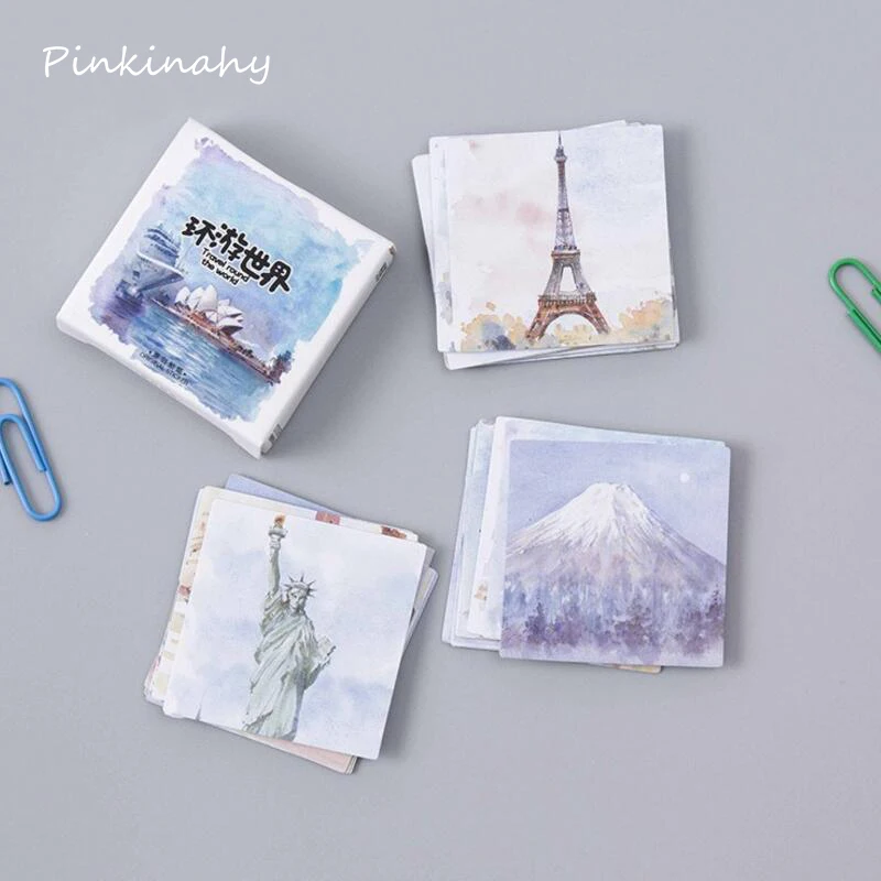 

45pcs/pack Diary Stickers Famous Building Pack Kawaii Planner Scrapbooking Sticky Stationery Escolar School Supplies
