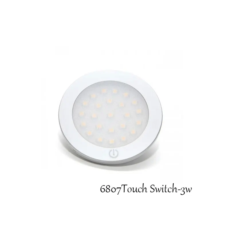 

3W Round LED Spotlight 12V Cabinet Lamps in Furniture Showcase Warm /cool white LED Lighting With Touch Switch 2pcs/lot CE ROHS