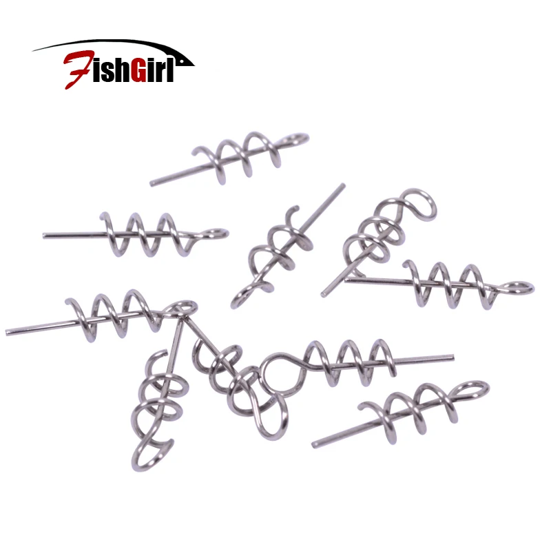

Fishing Lures Soft Pin To Fixed Latch Needle Soft Worms Fishing Bait With Spring Silver Color H30