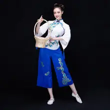 Новое поступление классической веер для танцевального костюма элегантные Танцы одежда древний народ женский костюм для танцев платье для выступлений