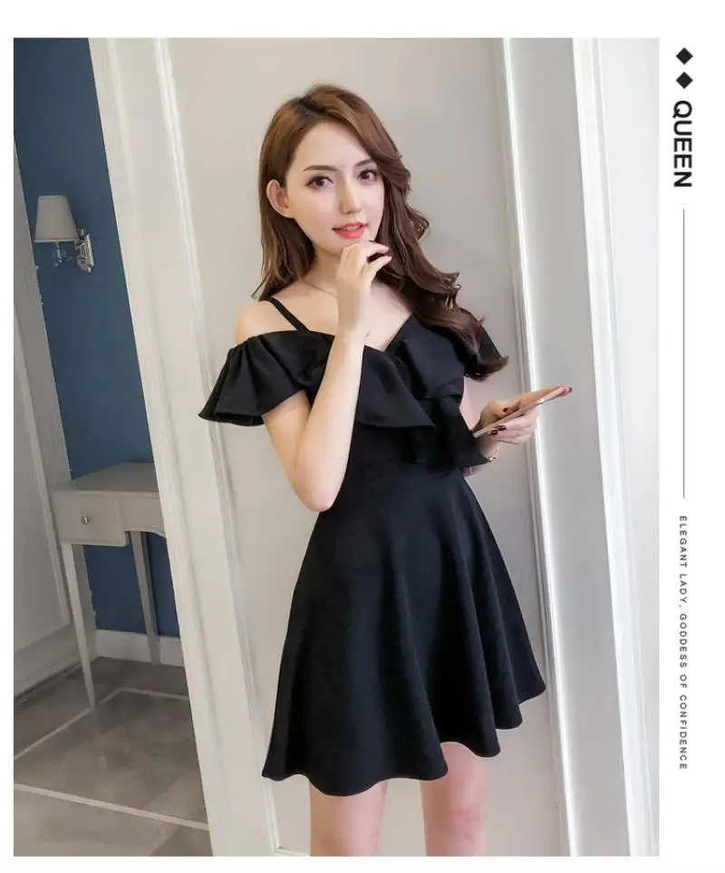 2018 NEW  Arrivals Women Summer 2018 NEW  Off Shoulder  Camisole  Dress  strapless  High waist skirt Mini   Dress Free shipping