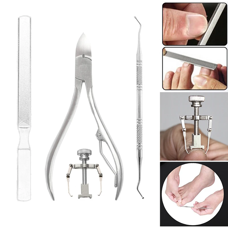 

4pcs Foot Nail Care Tools Set File For Feet Orthotic Acronyx Ingrowing Nail Onyxis Bunion Corrector Ingrown Toenails Pedicure