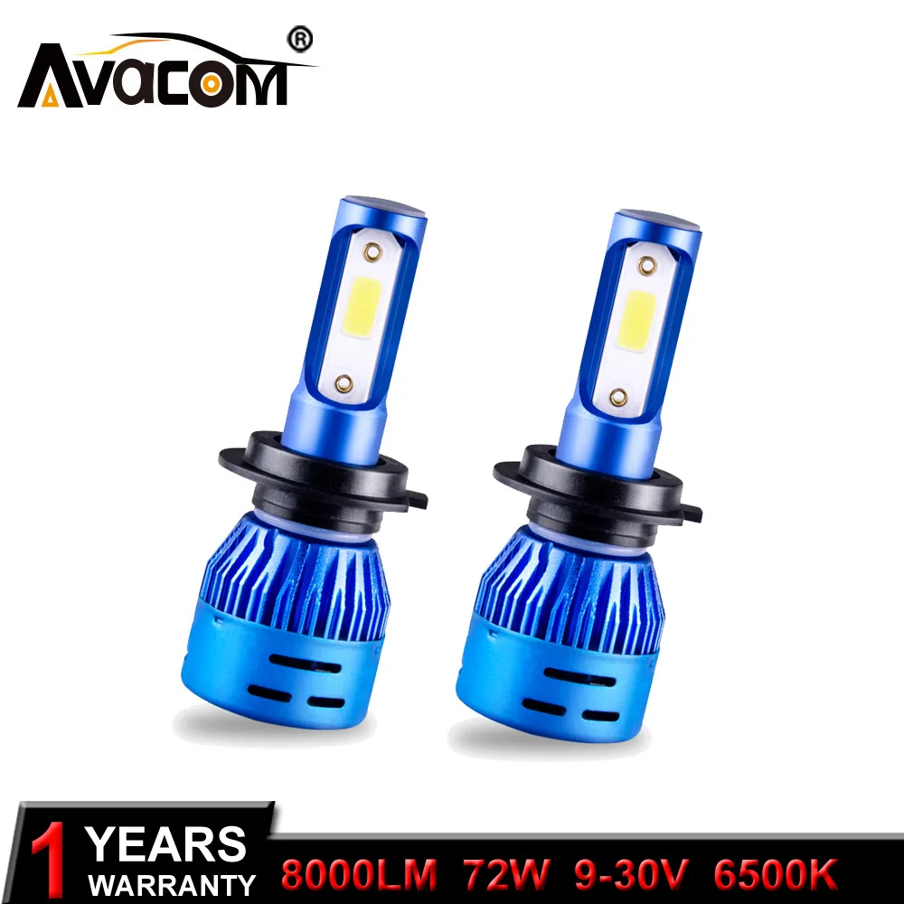 

Avacom H7 LED Car Headlight Mini Lamp LED H11 9005/HB3 9006/HB4 COB Chip 8000Lm 6500K 72W LED Lampada H4 Luces LED Para Auto