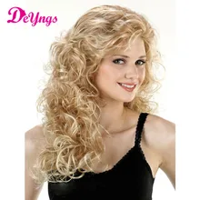 Best Afro Kinky Curly Wigs Hair Long Blonde Wig Cosplay Heat Resistant African American Natural Cheap Hair Wig 150% Density 26”