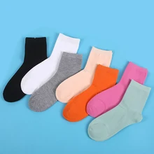 Высококачественные классические Для женщин Цвет ful Цвет конфеты Носки для девочек 80% хлопок сплошной Цвет multi Цвет S большой упругой хит Носки для девочек 5 пар