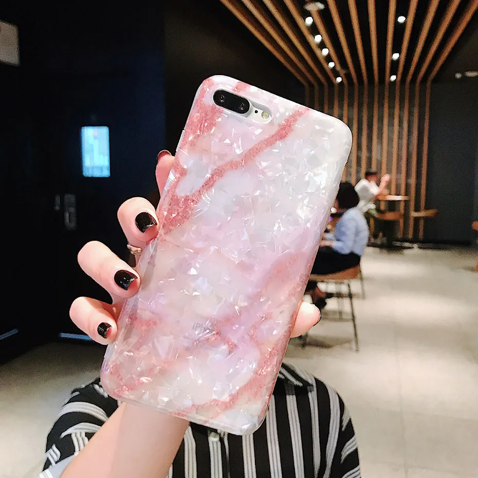 

silicone marble shell pattern phone case for iPhone xsmax 7 7Plus xr 6 6s 6plus 6splus 8 8Plus X XS soft TPU Anti fall