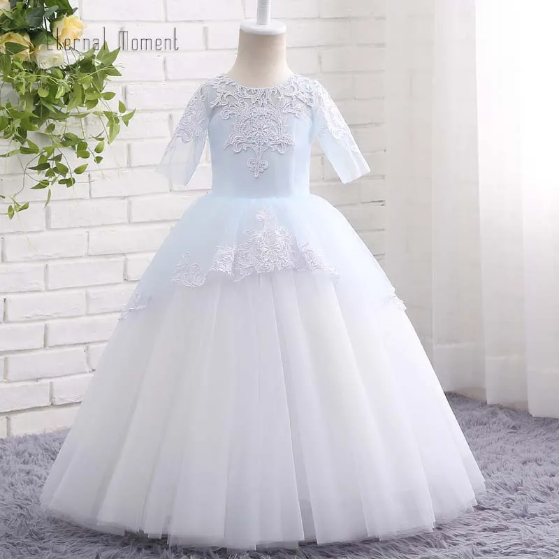 Blue Flower Girl Dresses Mermaid Dresses For 12 Year Olds For Ball Gown Wedding First Communion