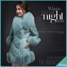 Новая длинная верхняя одежда из искусственного лисьего меха больших размеров модная женская зимняя теплая куртка из искусственной кожи в стиле пэчворк Роскошная куртка S-XXXXL