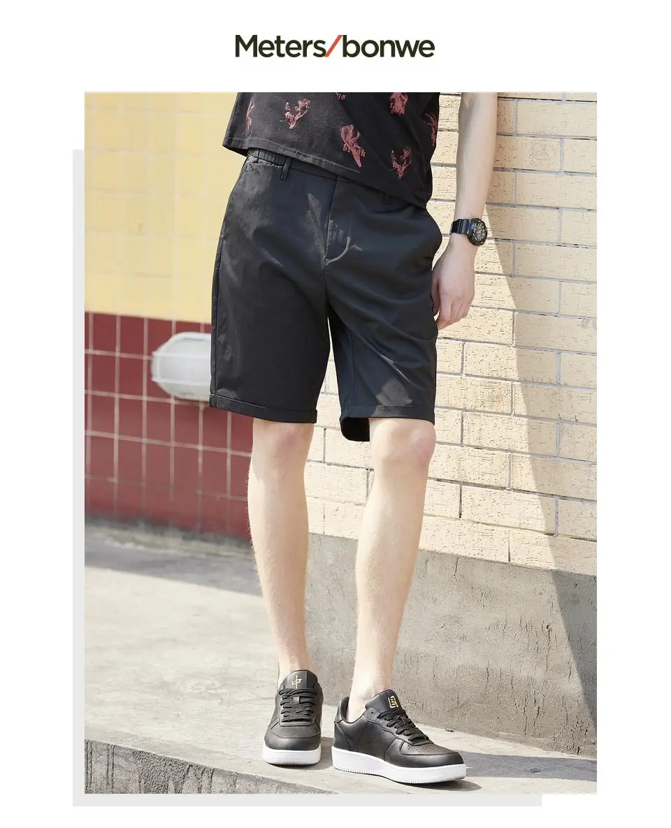Metersbonwe мужские летние повседневные короткие штаны модные деловые Стильные шорты в уличном стиле однотонные дышащие размера плюс