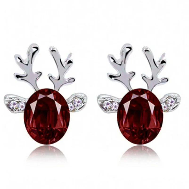 2018 Fashion earrings for women Crystal Earrings Luxury Three-dimensional Christmas Reindeer Antlers Brincos Bijoux Femme J06#N (4)