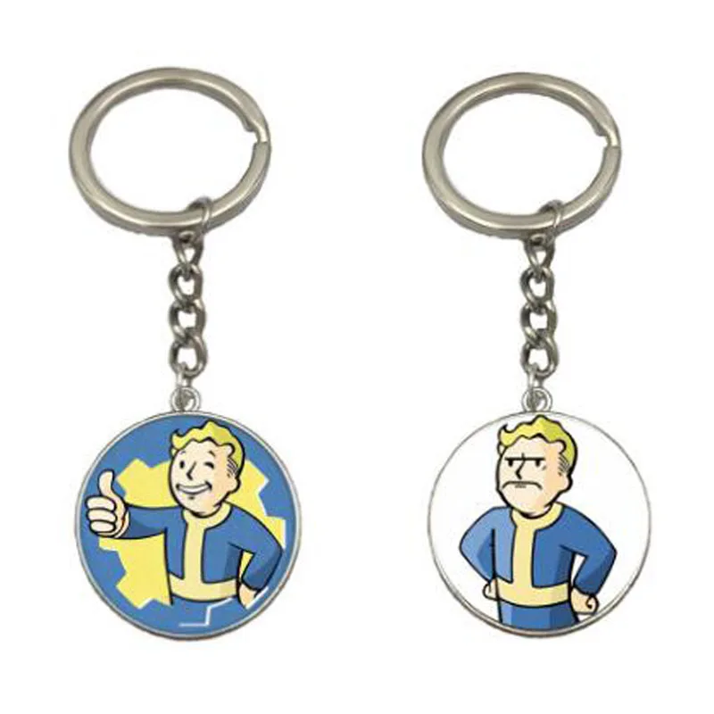 

4 Types Hot Game Fallout 4/76 Shelter Picture Keychain Zinc Alloy Silver Color Keychains Jewelry Women and Men Gift
