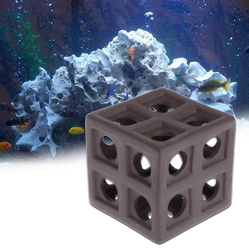 

Ceramic Hiding Cave Fish Shrimp Crab Shelter Breeding For Aquarium Fish Tank New