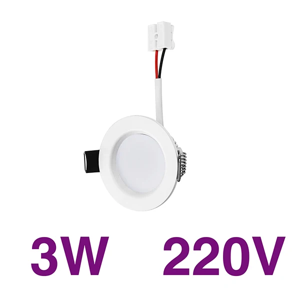 3W 220V Светодиодный круглый панельный потолочный светильник 2835 лампа алюминиевая AC220V 18 Вт 15 Вт 12 Вт 9 Вт 7 Вт 5 Вт 3 Вт Ультра яркий светодиодный потолочное утопленное пятно светильник - Испускаемый цвет: 3W 220V