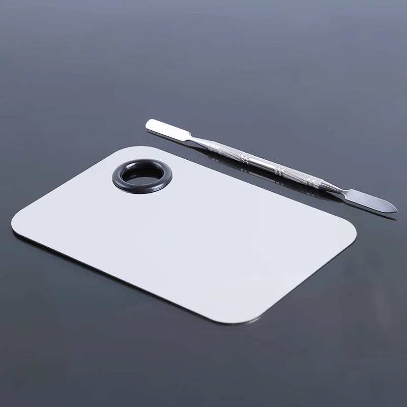 

14.9*10cm Makeup Palette Multifunctional Eyeshadow Nail Polish Color Mixing Stainless Steel Palette Plate Manicure Make Up Tools