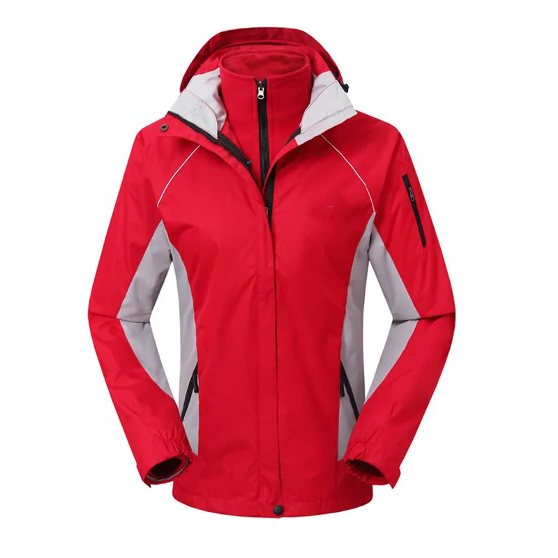 Outdoor clothing female hiking jacket two piece wind rain