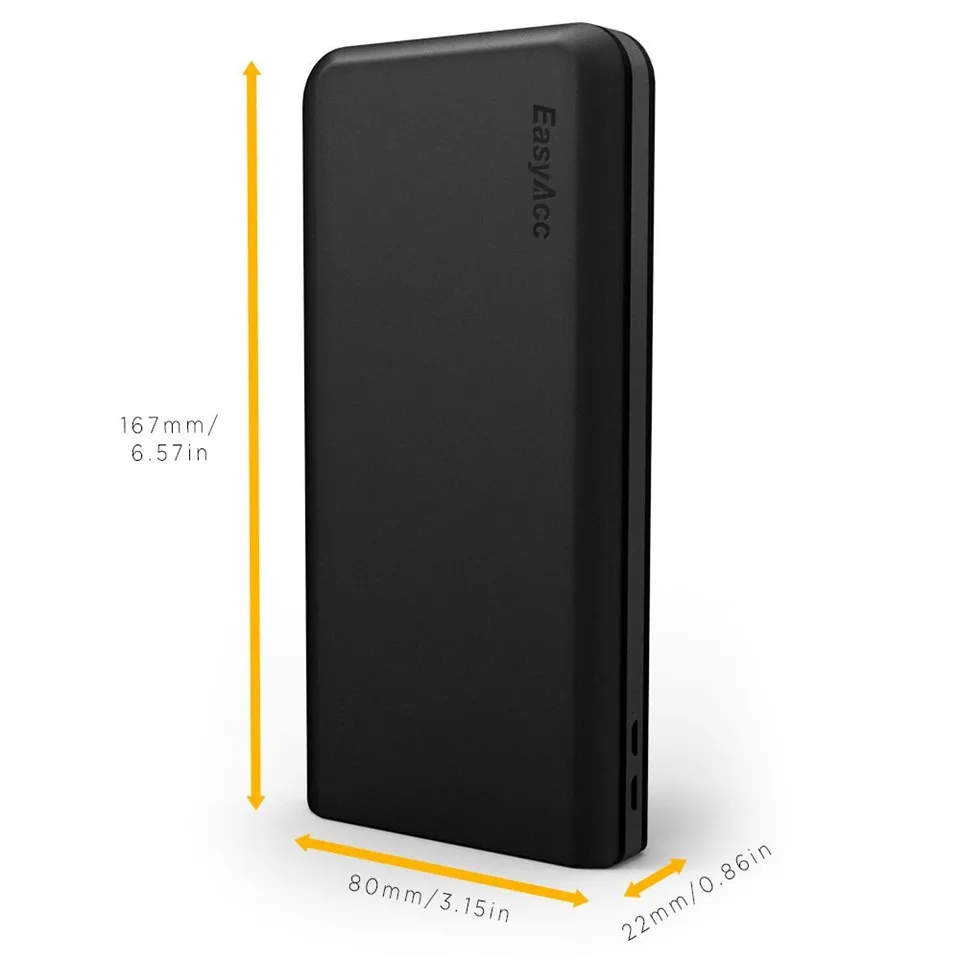 20000 мАч Запасные Аккумуляторы для телефонов easyacc двойной Порты USB Портативный