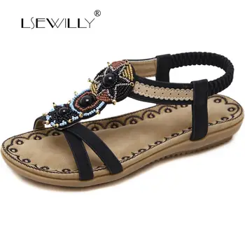 

Lsewilly Summer Women Sandals 2018 Gladiator Sandals Women Shoes Bohemia Flat Shoes Sandals Ladies Shoes New Flip Flops S028