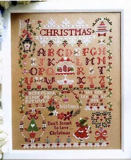 

Christmas girl cross stitch kit x-mas gift cartoon design 14ct 11ct linen flaxen canvas embroidery DIY needlework
